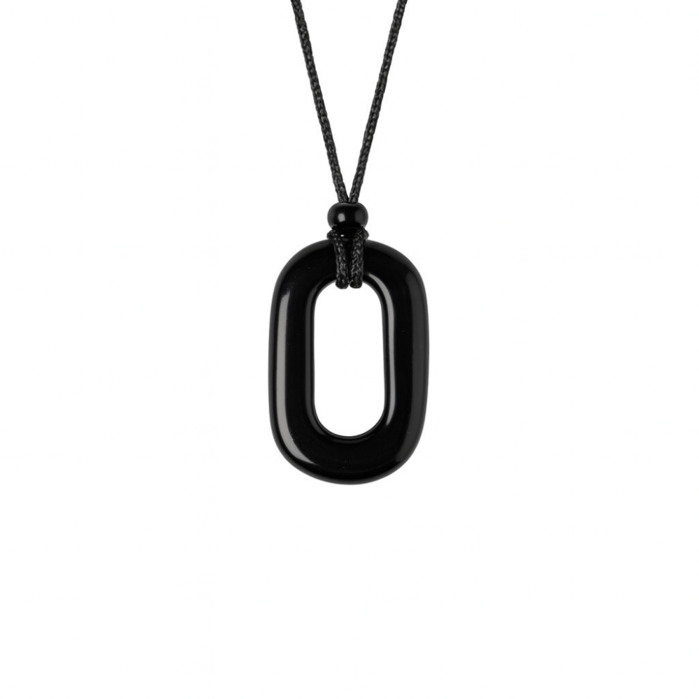 Colier cu Pandantiv Oval din Obsidian Natural – Piatra Protectoare [1]