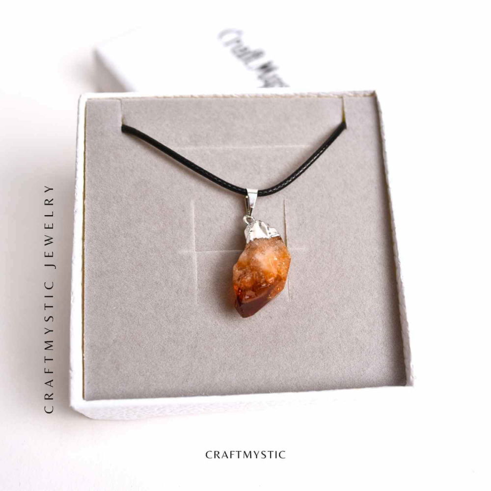 Colier cu pandantiv varf Citrin argintiu – Energie si Prosperitate [6]