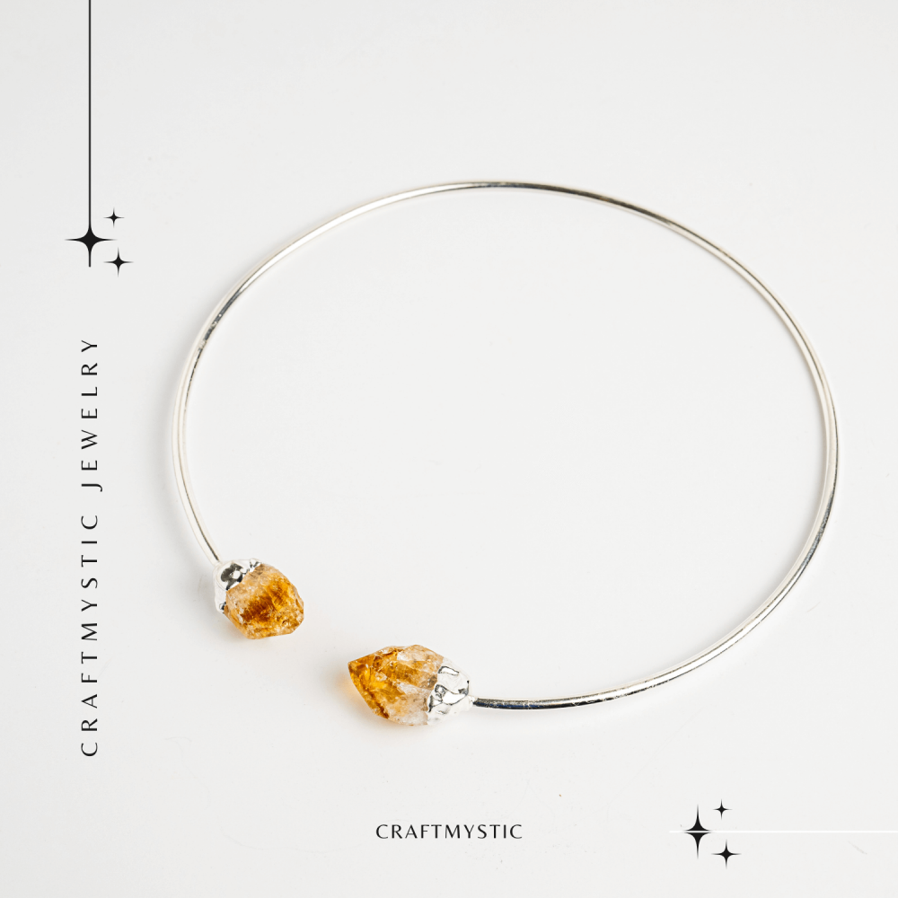 Colier Choker Cu Citrin Natural - Protectie, Prosperitate si Energie Pozitiva [8]