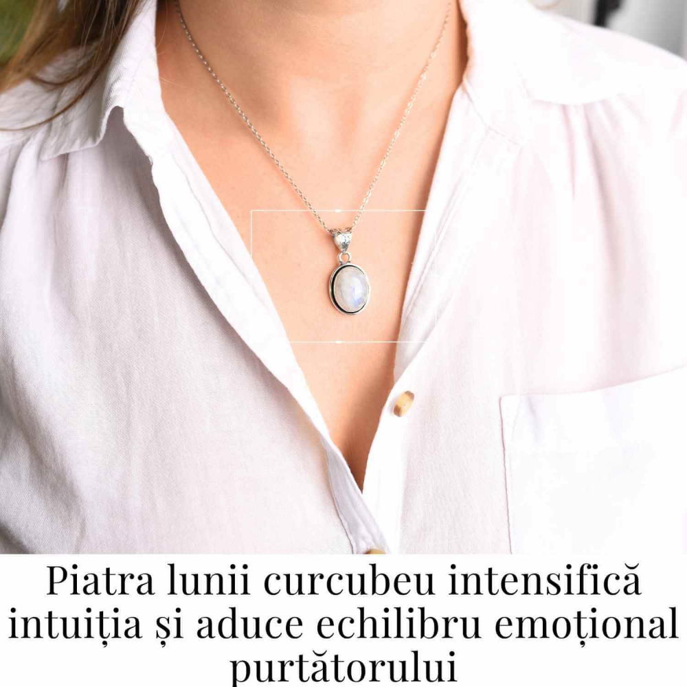 Colier cu Piatra Lunii Curcubeu - Armonie si Claritate Interioara [2]