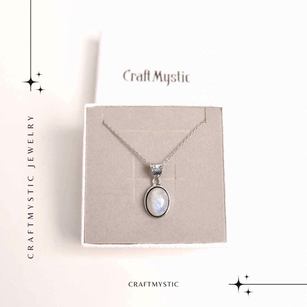 Colier cu Piatra Lunii Curcubeu - Armonie si Claritate Interioara [6]