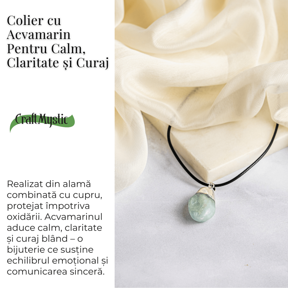 Colier cu Acvamarin pentru Calm, Claritate si Curaj [3]