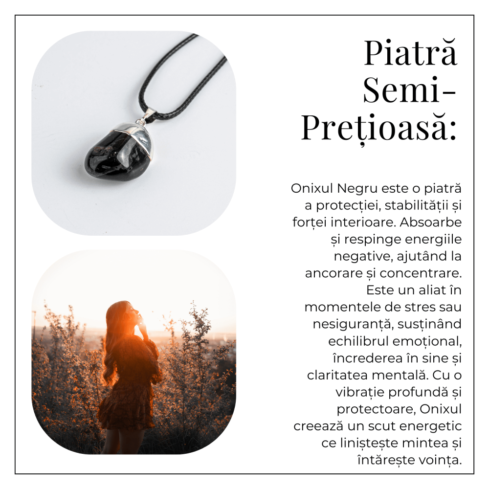 Colier cu Piatra Rulata de Onix Natural – Protectie si Forta [5]