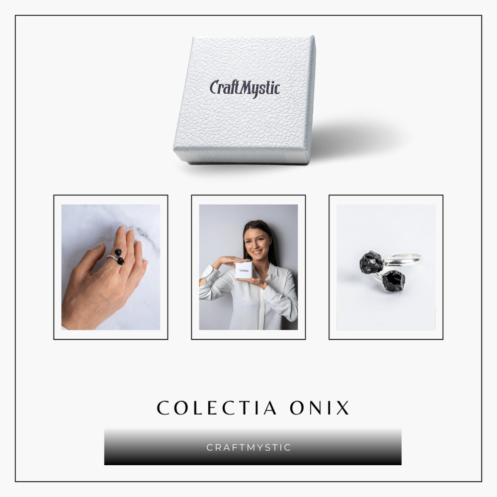 Simplitate cu vibratie puternica – Inel din dublu onix natural [8]