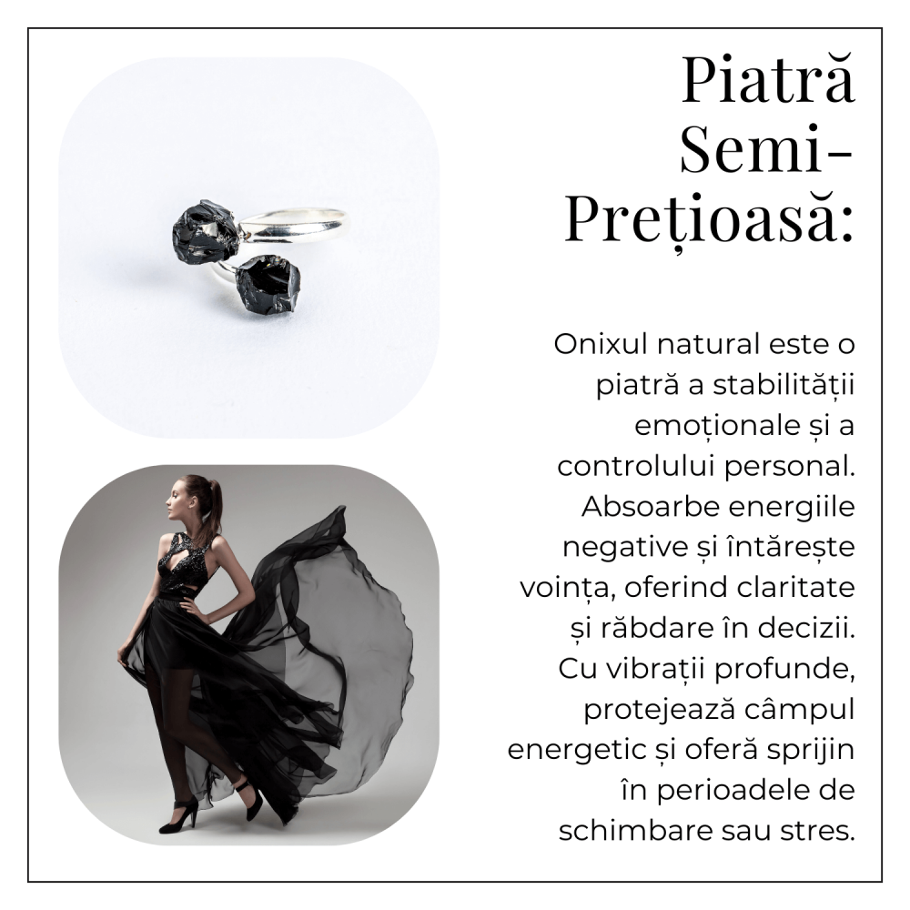 Simplitate cu vibratie puternica – Inel din dublu onix natural [6]