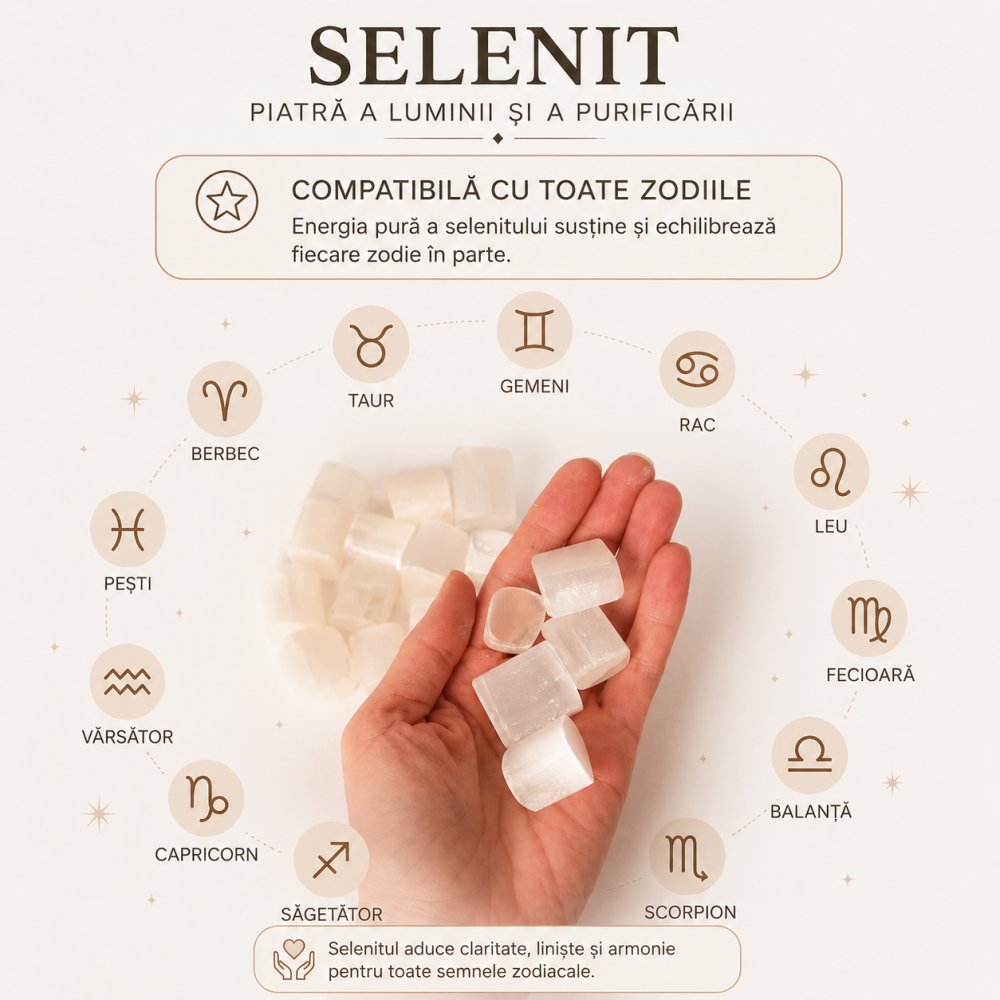 Pietre de Selenit Natural 2-3 cm – Purificare Energetica si Claritate Interioara [5]