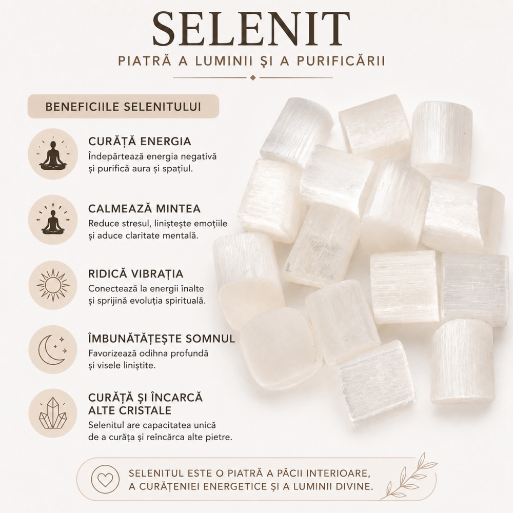 Pietre de Selenit Natural 2-3 cm – Purificare Energetica si Claritate Interioara [4]