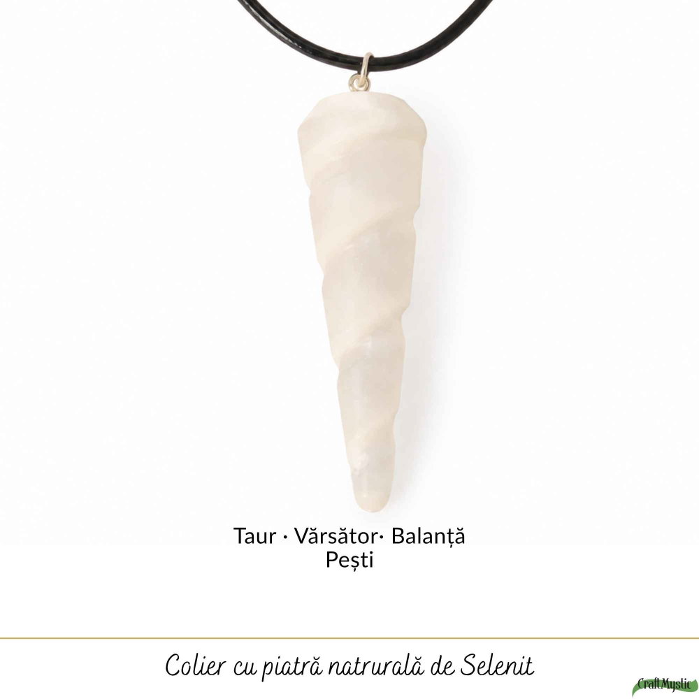 Colier cu Selenit Natural Con Spiralat – Claritate, Echilibru si Energie Luminoasa [5]