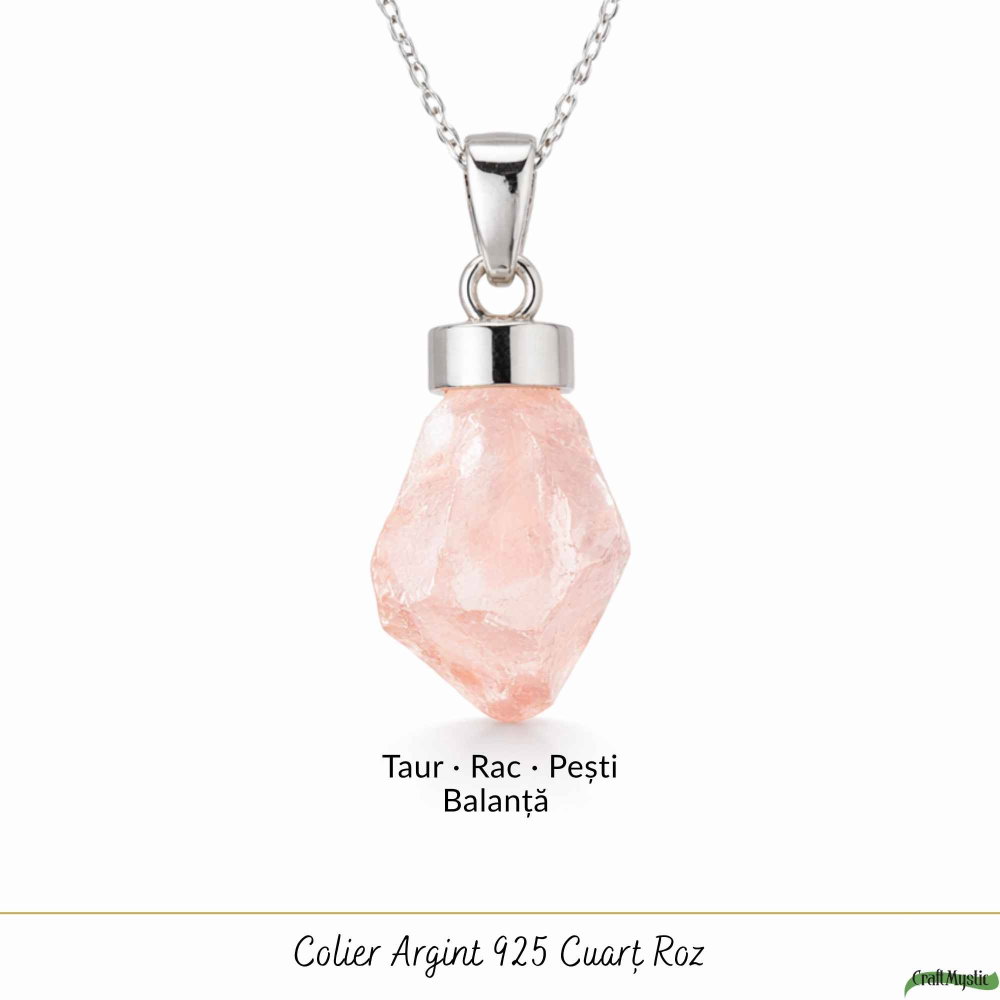 Colier Cuart Roz brut din Argint 925 – iubire autentica si echilibru emotional [5]