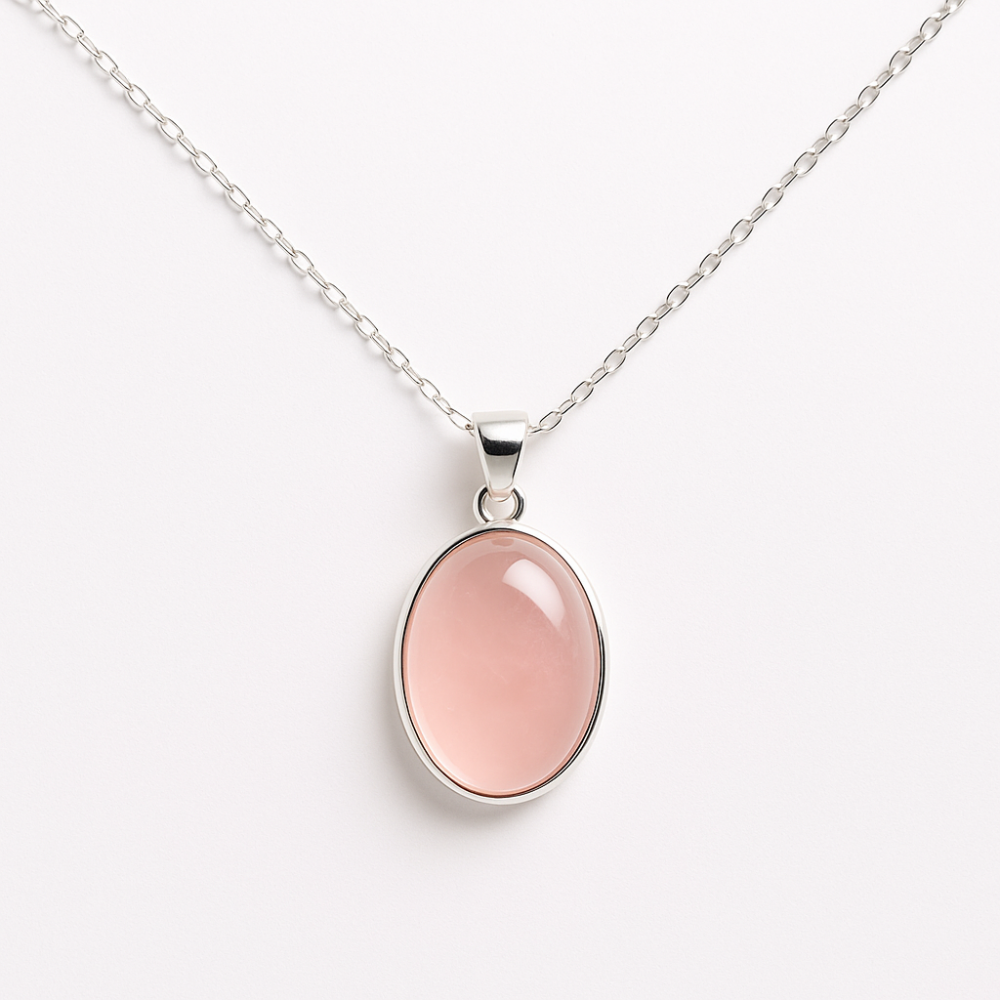 Colier cuart roz natural din argint 925– Echilibru si iubire profunda [1]