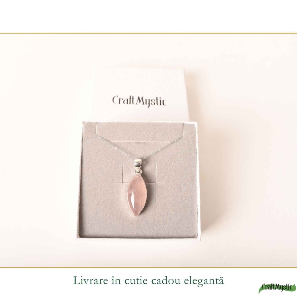 Colier Cuart Roz forma delica din Argint 925 – iubire de sine si feminitate blanda [6]