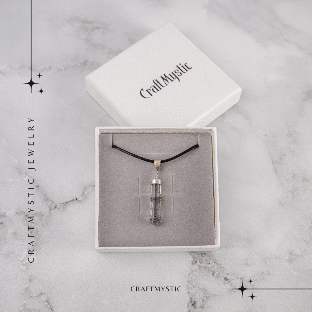 Colier cu Cuart Rutilat in Forma de Varf Lung – Claritate, Protectie si Energie Amplificata [7]