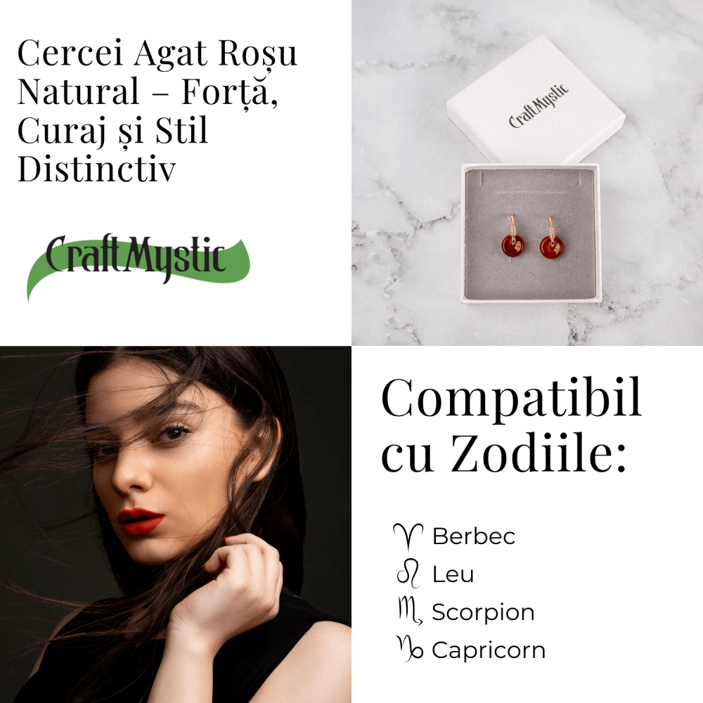 Cercei Cupru Placat Auriu cu Agat Rosu forma Pi – Energie, Curaj si Eleganta Vibranta [5]