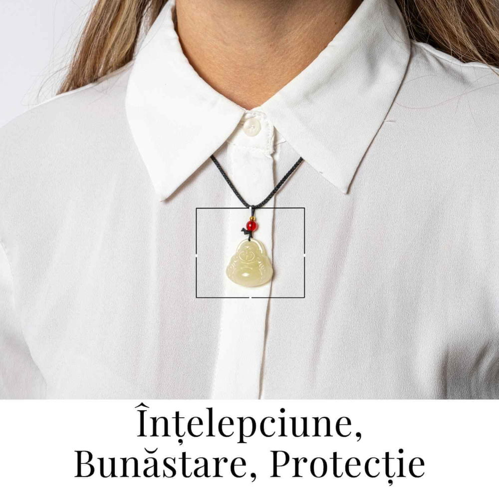 Colier Jad Afgan Natural cu Pandantiv Buddha Maitreya – Intelepciune si Protectie [2]