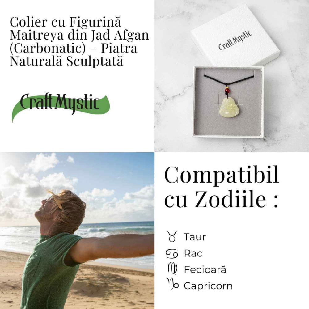 Colier Jad Afgan Natural cu Pandantiv Buddha Maitreya – Intelepciune si Protectie [4]
