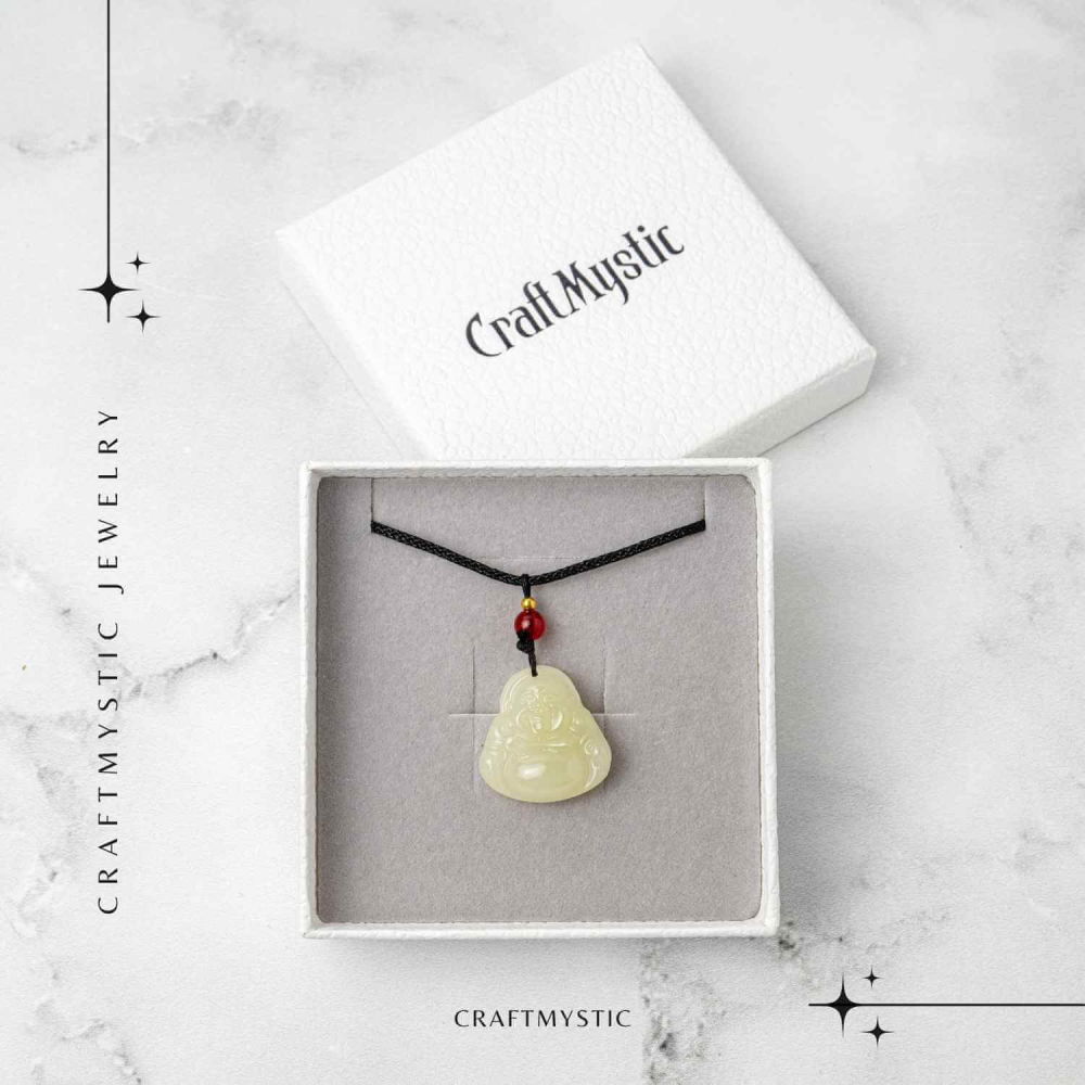 Colier Jad Afgan Natural cu Pandantiv Buddha Maitreya – Intelepciune si Protectie [7]