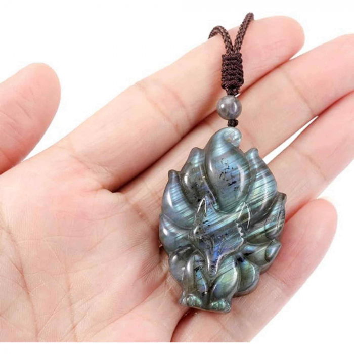 Colier cu Pandantiv Vulpita din Labradorit - Magia, Protectia si Intuitia [3]