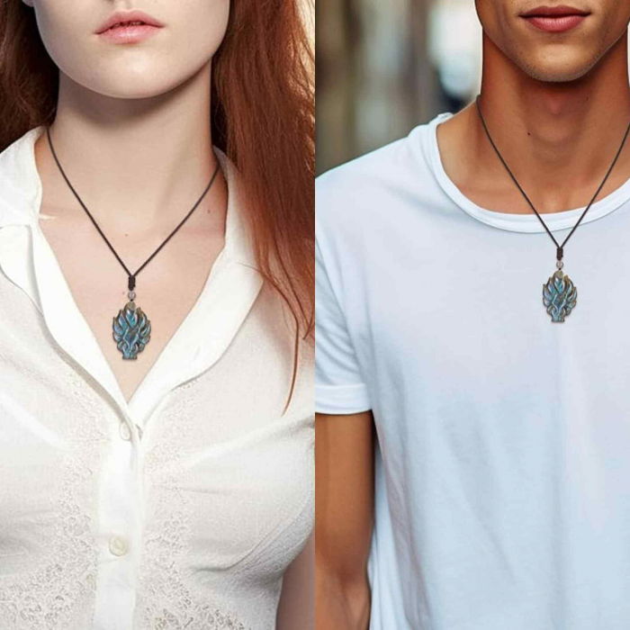 Colier cu Pandantiv Vulpita din Labradorit - Magia, Protectia si Intuitia [4]