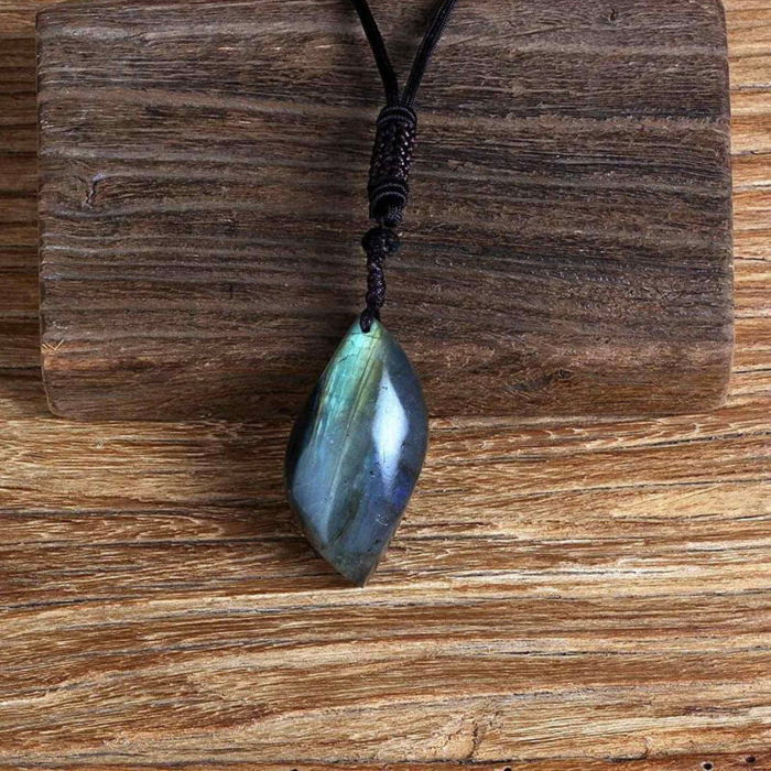Colier cu Labradorit Natural 5 cm in Forma de "Strop de Ploaie" Piatra Intuitiei si Meditatiei [2]