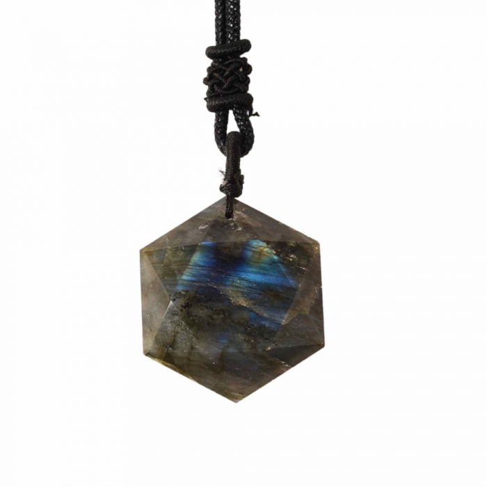 Colier Amuleta cu Hexagrama din Labradorit Natural - Dezvaluie-ti Puterile Magice [5]