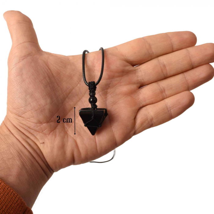 Colier Terapeutic din Obsidian sub Forma de Piramida [2]