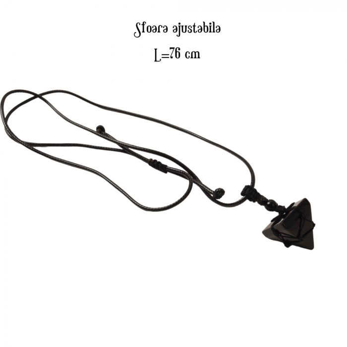 Colier Terapeutic din Obsidian sub Forma de Piramida [5]