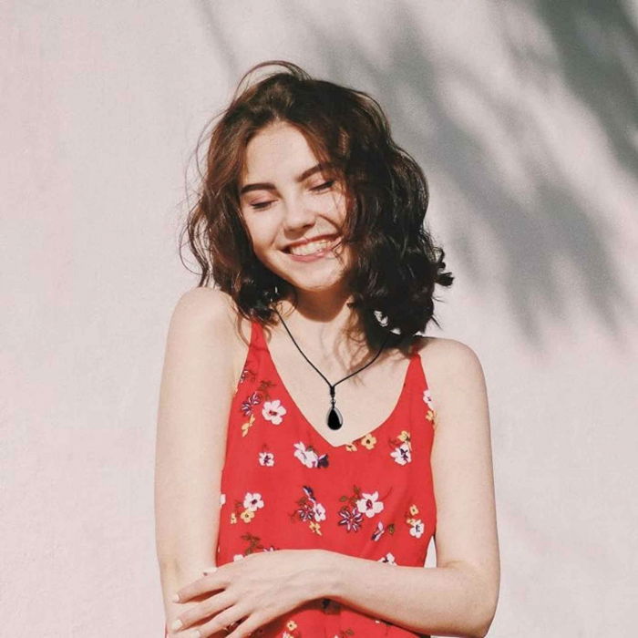 Colier din Cristal Obsidian in Forma de Lacrima Bijuterie Manuala cu Snur Reglabil pentru Barbati si Femei [5]