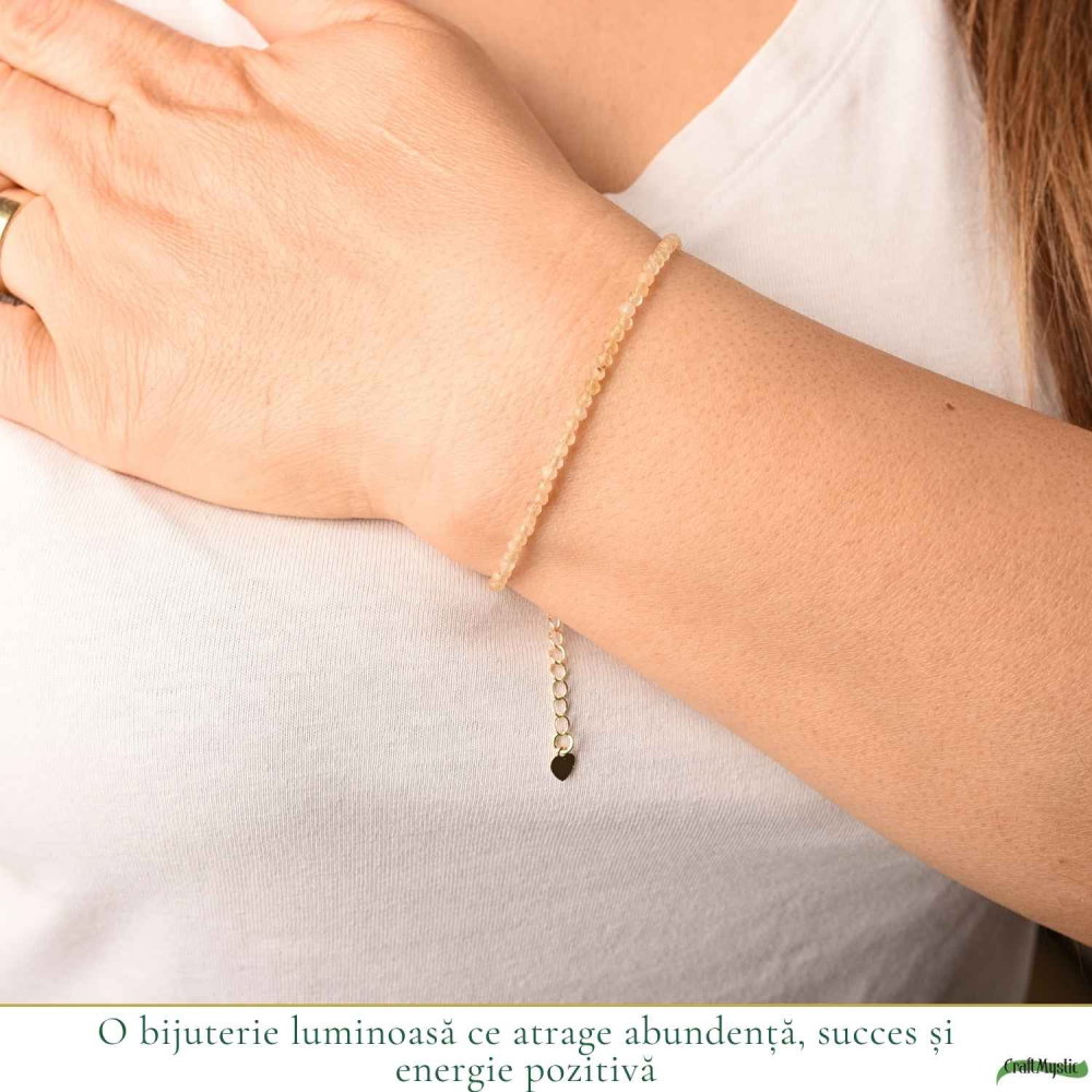 Bratara Fina cu Citrin Fatetat 2 mm – Prosperitate si Energie Pozitiva [2]