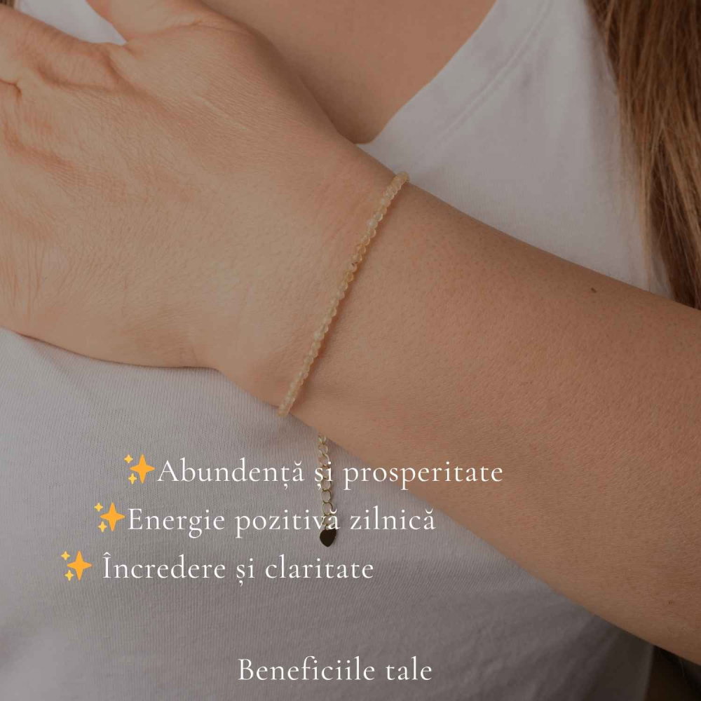 Bratara Fina cu Citrin Fatetat 2 mm – Prosperitate si Energie Pozitiva [3]