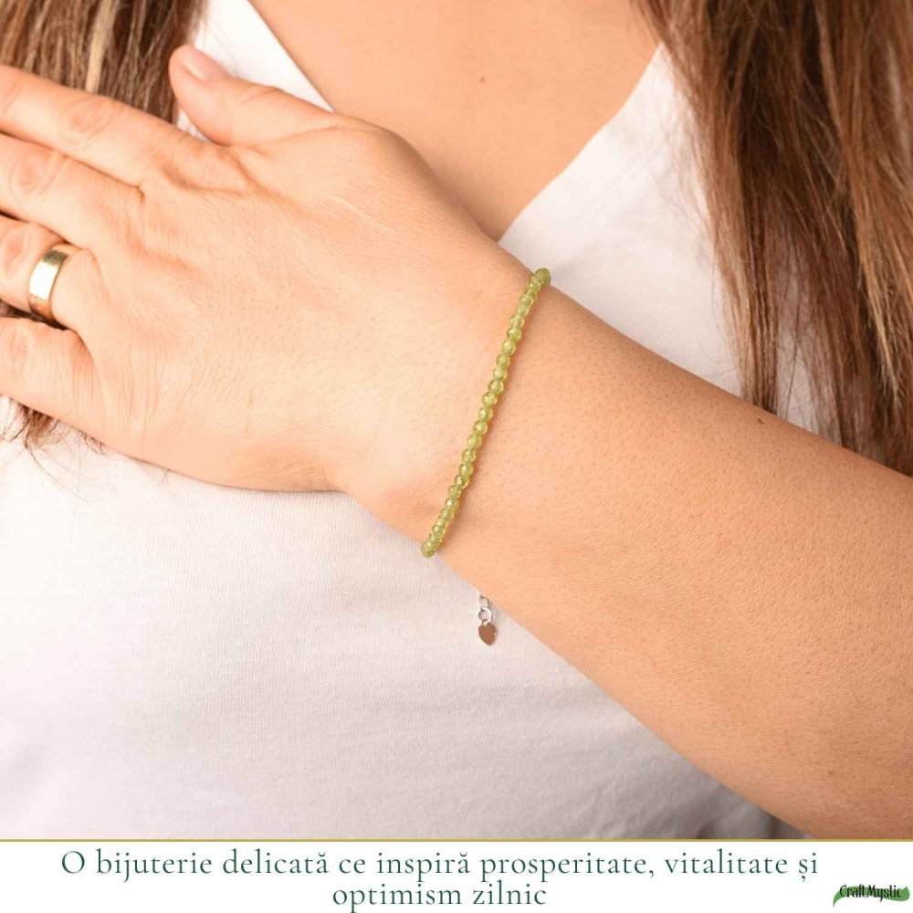 Bratara Fina cu Peridot Fatetat 3 mm – Prosperitate si Energie Pozitiva [2]