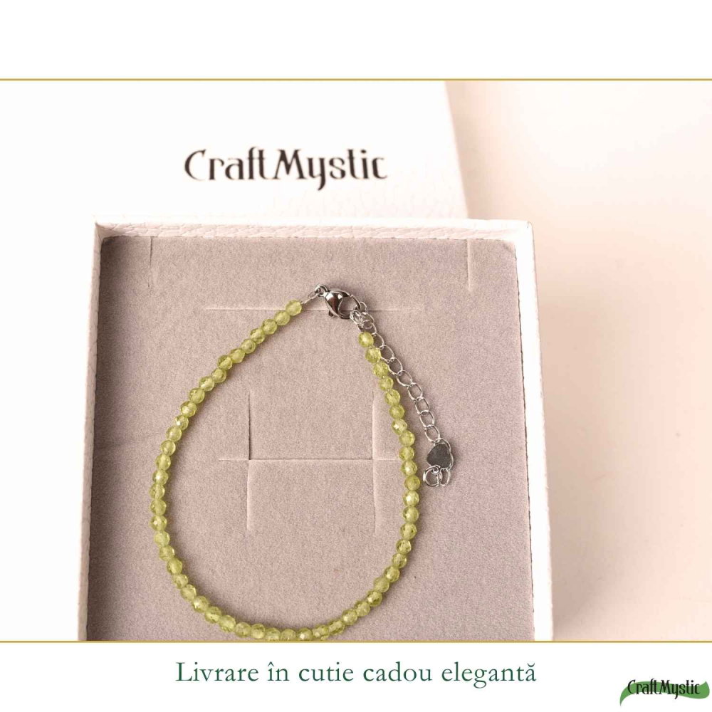 Bratara Fina cu Peridot Fatetat 3 mm – Prosperitate si Energie Pozitiva [6]