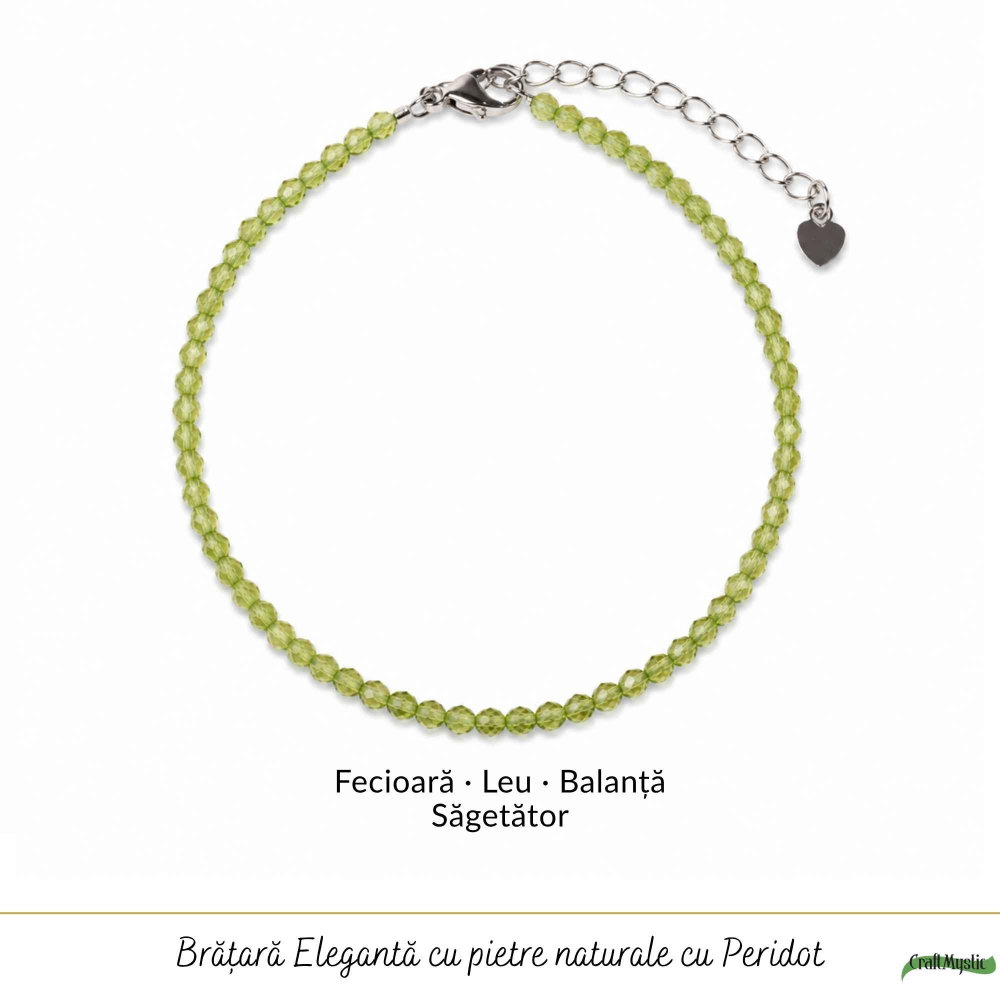 Bratara Fina cu Peridot Fatetat 3 mm – Prosperitate si Energie Pozitiva [5]