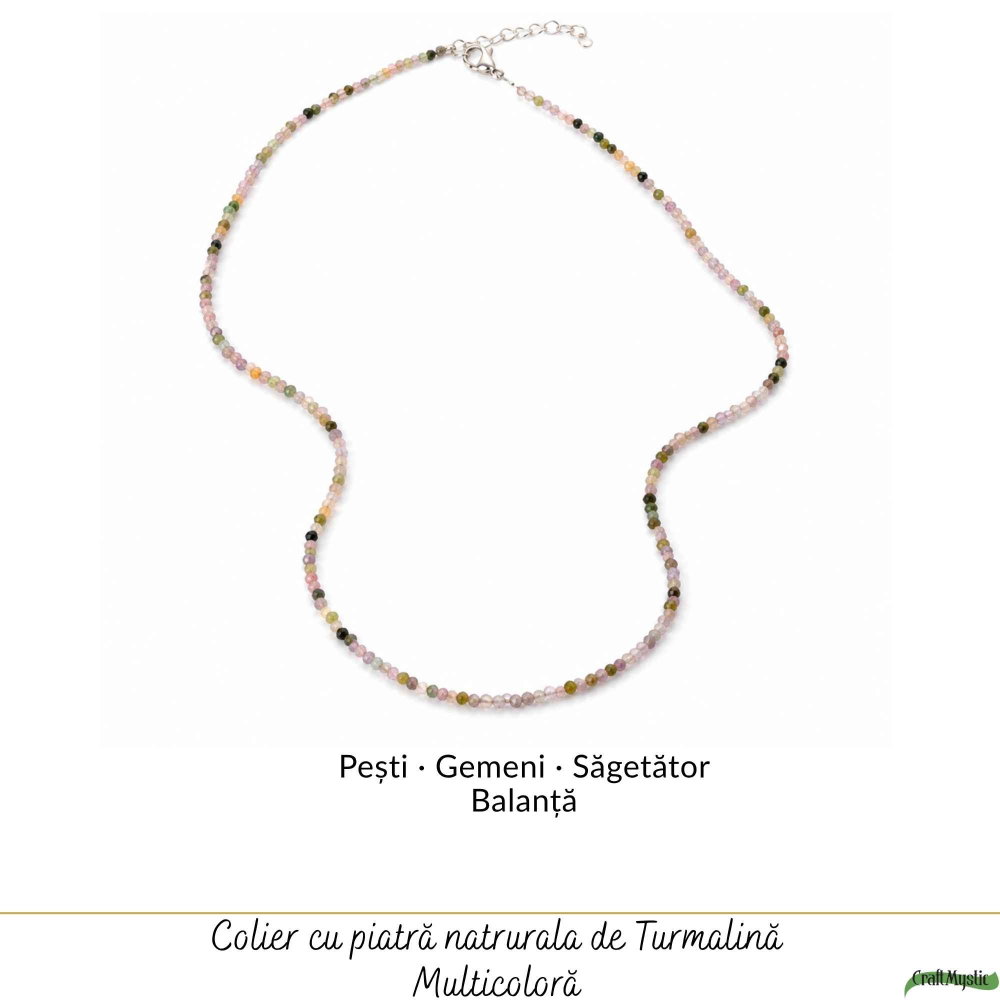 Colier Choker cu Turmalina Multicolora Fatetata 2 mm – Armonie si Eleganta Naturala [5]