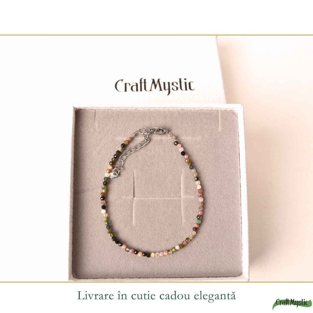 Bratara Fina cu Turmalina Multicolora Fatetata 2 mm – Echilibru si Energie Pozitiva [6]