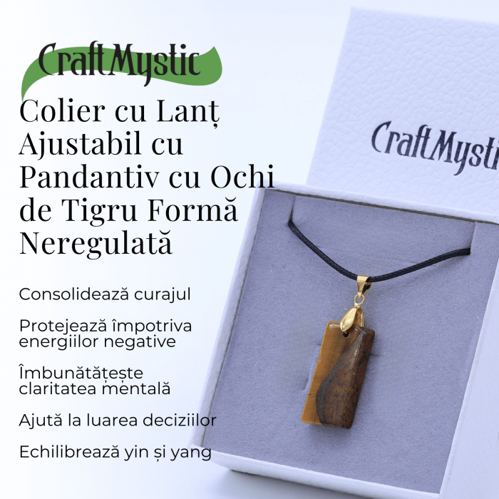 Colier cu Ochi de Tigru forma neregulata pentru Protectie si Energie Pozitiva [3]