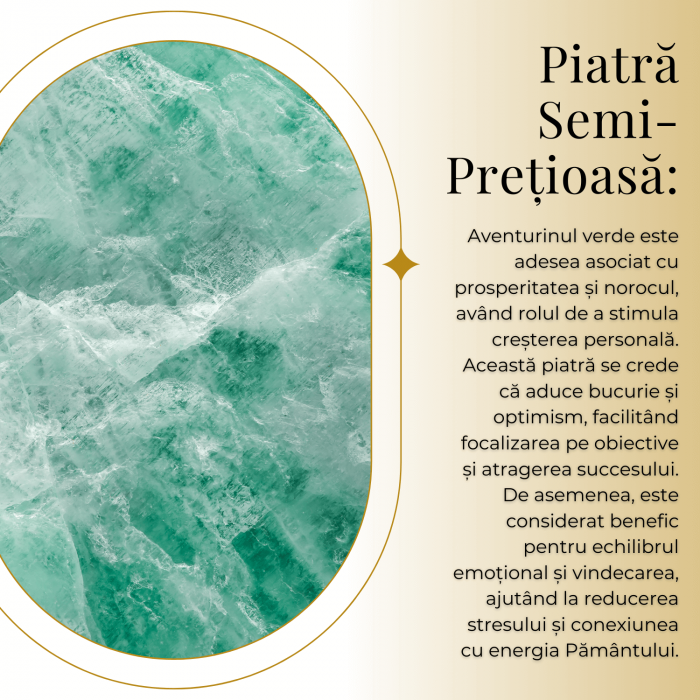 Colier Ajustabil Handmade cu Aventurin Verde "Strop de Ploaie" – Maro, Lungime Maxima 45 cm [8]