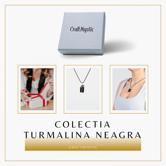 Colier Ajustabil cu Pandantiv din Turmalina Neagra Infasurata in Sarma, 25mm [8]