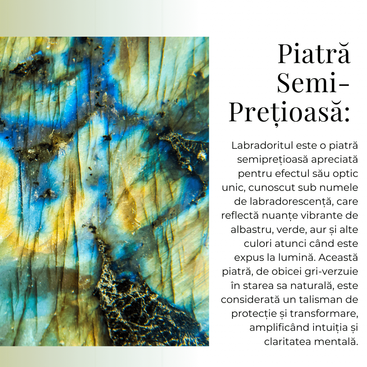 Colier Auriu Ajustabil cu Pandantiv Inima Labradorit Natural [9]