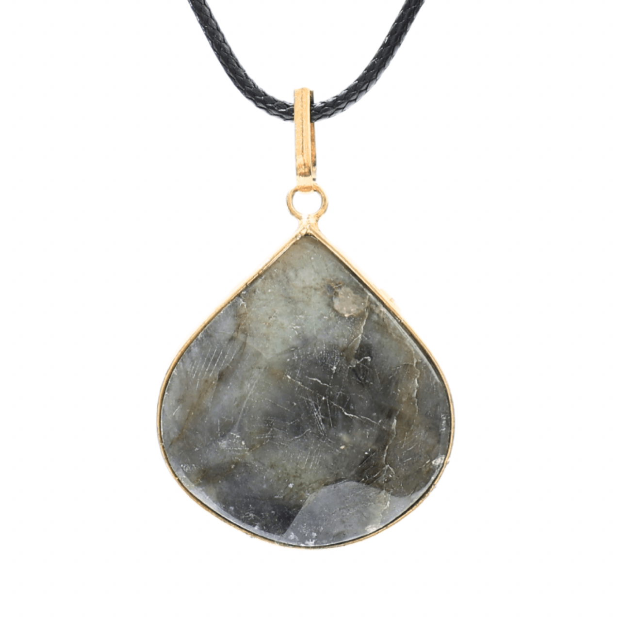 Colier Auriu Ajustabil cu Pandantiv Labradorit Lacrima pentru Protectie [1]