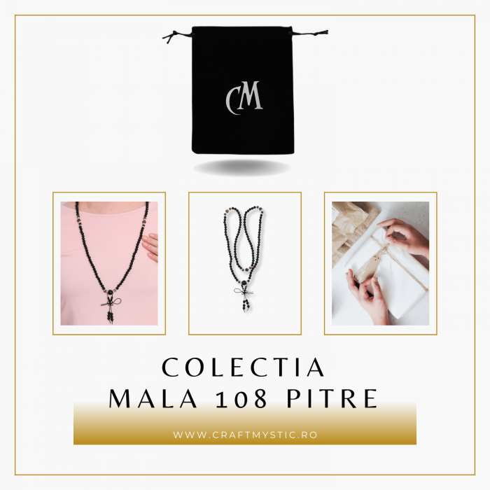 Colier Mala cu 108 Pietre din Obsidian și Ochi de Tigru [7]