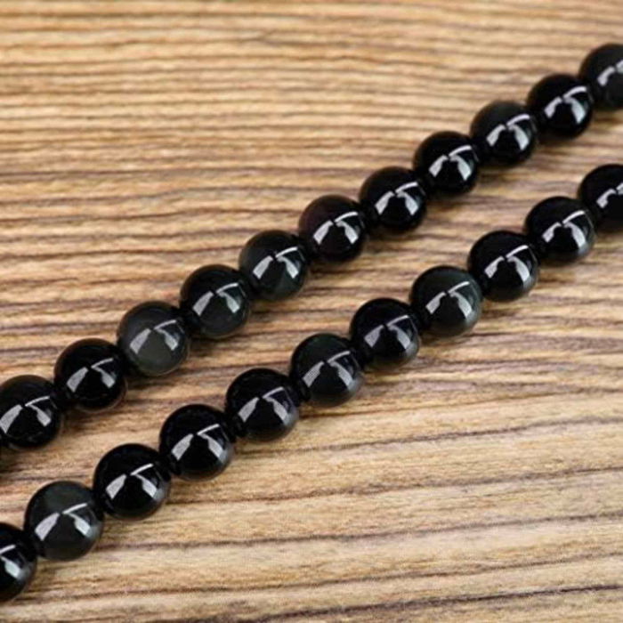 Bratara-Colier 108 Mala din Obsidian si Ochi de Tigru cu Mana Fatimei sau Hamsa [6]