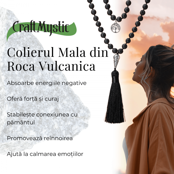 Colier Mala din Roca Vulcanica Naturala 8MM cu 108 margele [6]