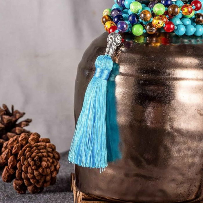 Colier Mala cu Turcoaz si 7 Chakre Colier Autentic din Jad, Piatra Sacralizata pentru Echilibru si Liniste [6]