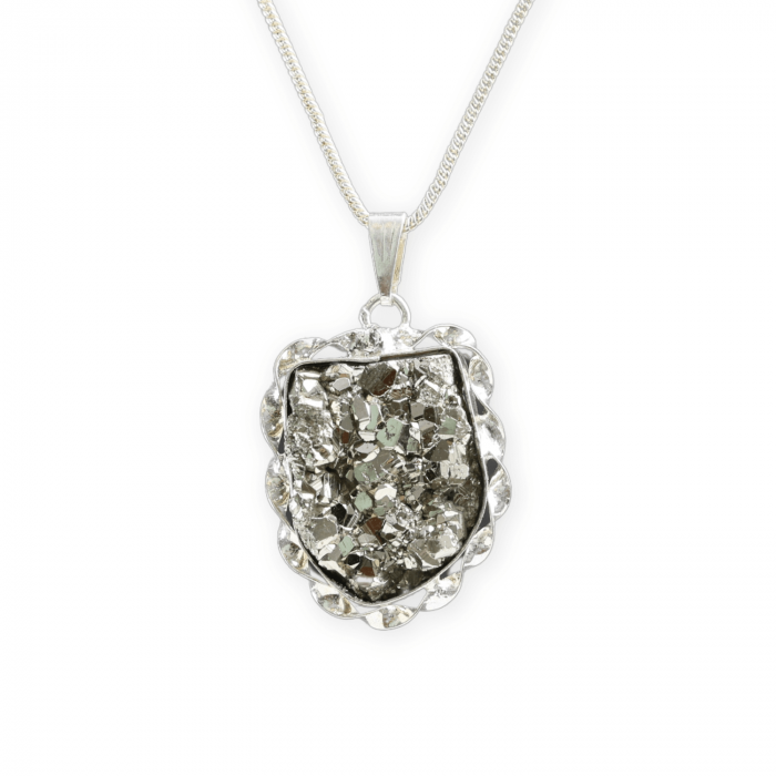 Colier Elegant cu Piatra Naturala de Pirita - Protector al Bunastarii si Prosperitatii [1]