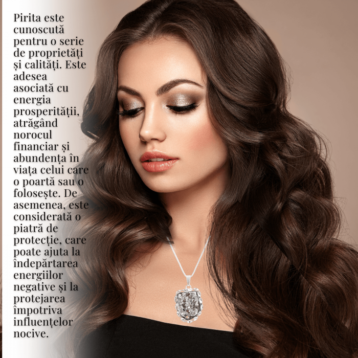 Colier Elegant cu Piatra Naturala de Pirita - Protector al Bunastarii si Prosperitatii [3]