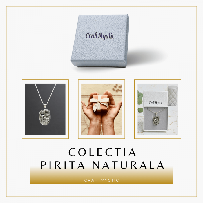 Colier Rafinat cu Piatra Naturala de Pirita 3-4 cm - Imbogateste-ti Viata cu Puterea Piritei [7]