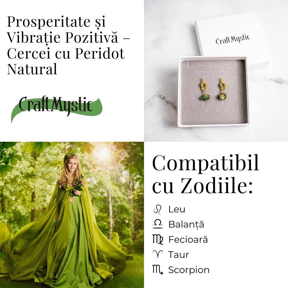 Prosperitate si Vibratie Pozitiva – Cercei cu Peridot Natural [5]