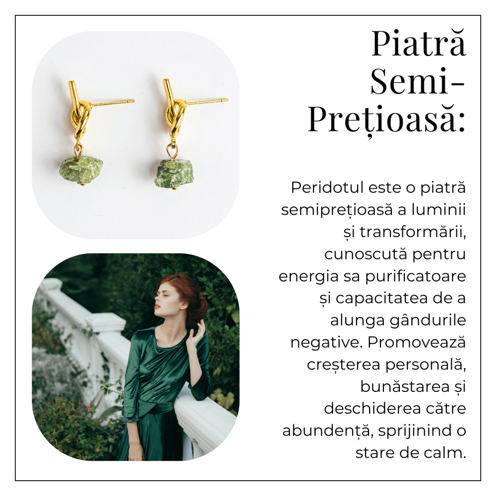 Prosperitate si Vibratie Pozitiva – Cercei cu Peridot Natural [6]