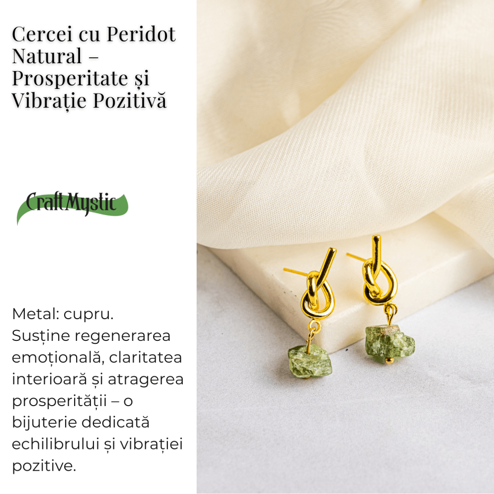 Prosperitate si Vibratie Pozitiva – Cercei cu Peridot Natural [3]