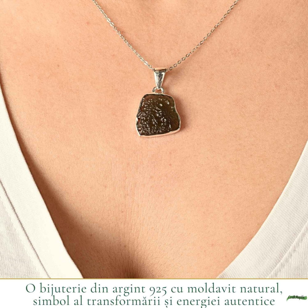 Colier argint 925 cu moldavit brut neuniform – transformare si claritate interioara [2]